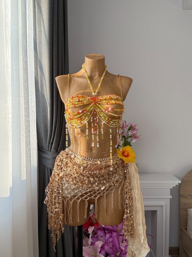 Conjunto Sereia Solar Dourada