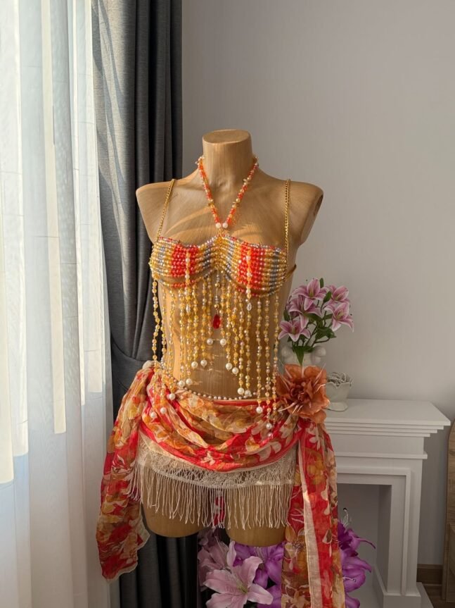 Conjunto Sereia Fogo Dourado