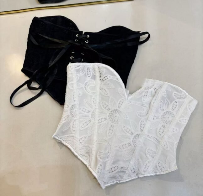 Corset Dulce Guipir Preto